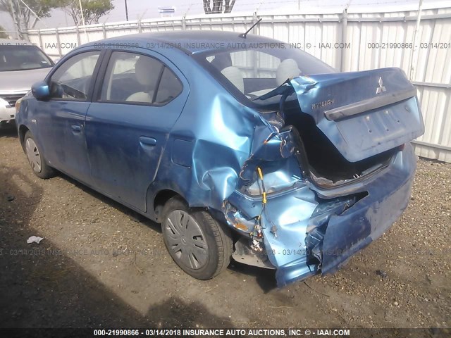 ML32F3FJ5HHF09836 - 2017 MITSUBISHI MIRAGE G4 ES ლურჯი ფოტო 3