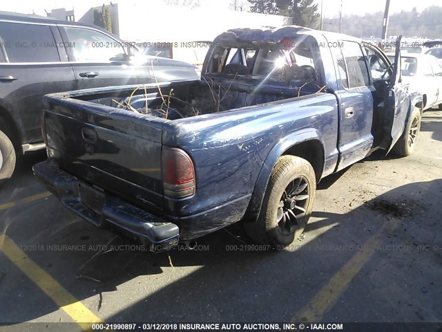 1B7HL38N72S522367 - 2002 DODGE DAKOTA QUAD SPORT/QUAD R/T BLUE photo 4