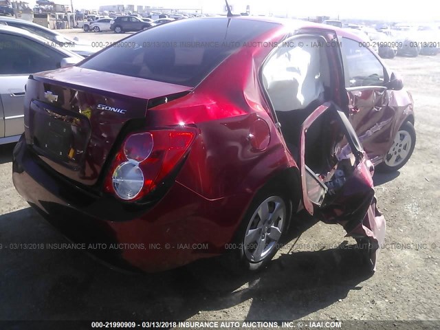 1G1JA5SH6E4179610 - 2014 CHEVROLET SONIC LS RED photo 4