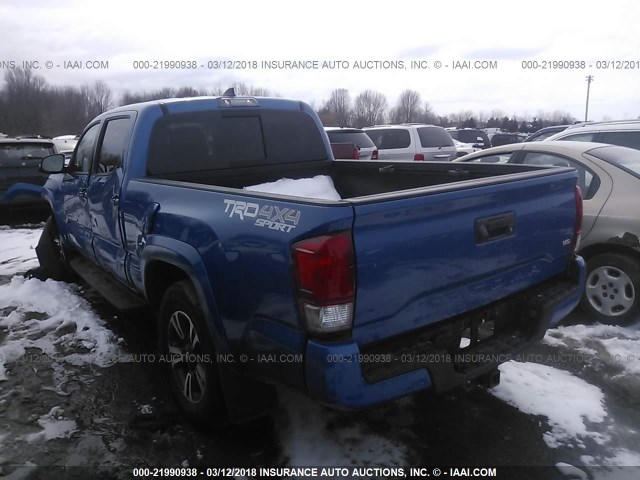 3TMDZ5BN9HM028613 - 2017 TOYOTA TACOMA DBL CAB/SR5/TRD SPORT/OR BLUE photo 3