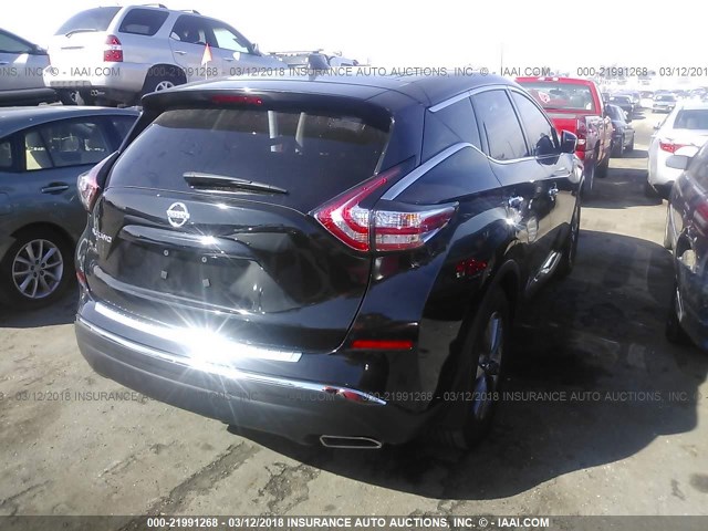 5N1AZ2MG4GN160498 - 2016 NISSAN MURANO S/SL/SV/PLATINUM BLACK photo 4