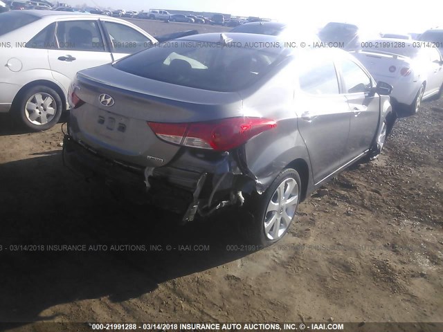 5NPDH4AE2CH131725 - 2012 HYUNDAI ELANTRA GLS/LIMITED GRAY photo 4