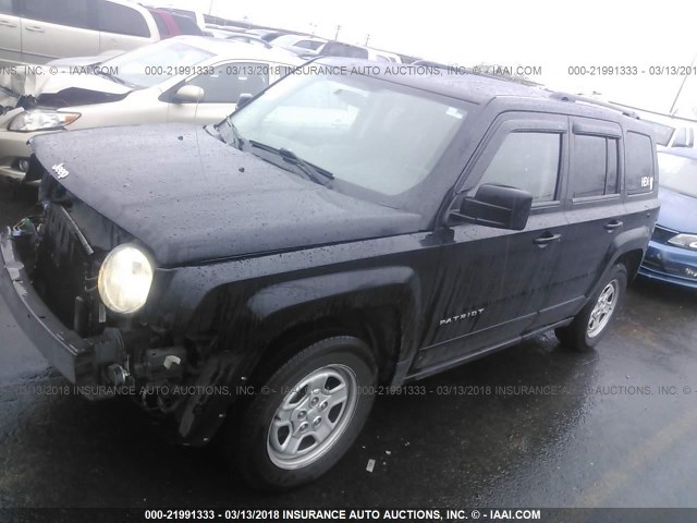 1C4NJPBA9ED544899 - 2014 JEEP PATRIOT SPORT BLACK photo 2