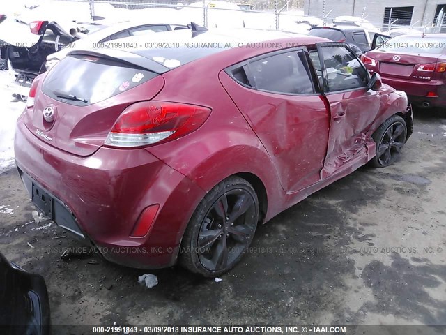 KMHTC6AD8CU048931 - 2012 HYUNDAI VELOSTER RED photo 4