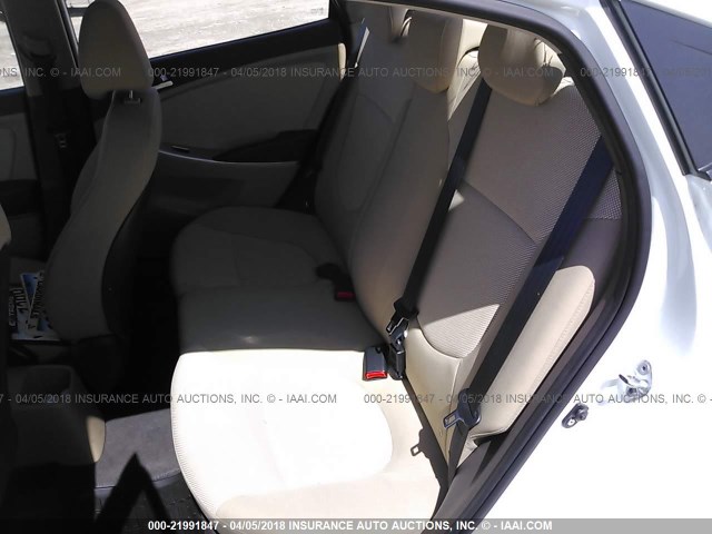 KMHCT4AEXCU208322 - 2012 HYUNDAI ACCENT GLS/GS WHITE photo 8