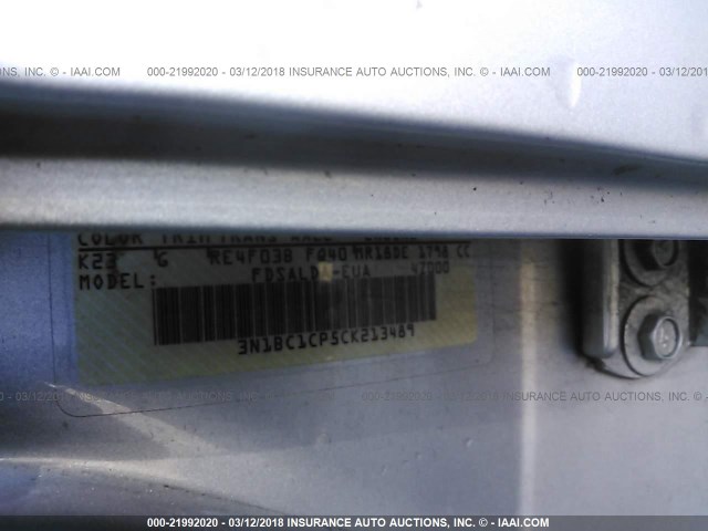 3N1BC1CP5CK213489 - 2012 NISSAN VERSA S/SL SILVER photo 9