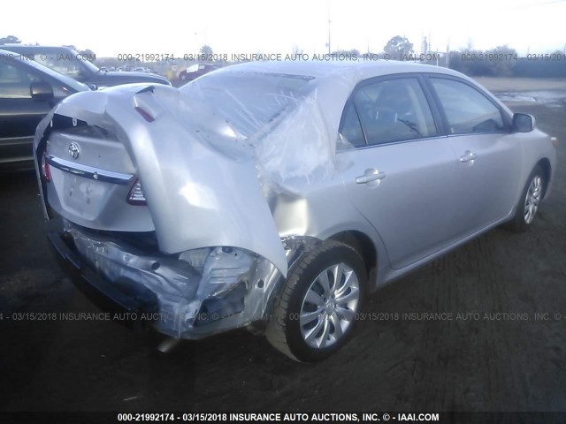 2T1BU4EE7DC009279 - 2013 TOYOTA COROLLA S/LE SILVER photo 4