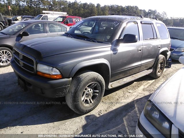 1D4HS38N23F557270 - 2003 DODGE DURANGO SPORT GRAY photo 2