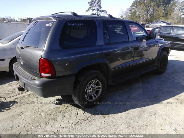 1D4HS38N23F557270 - 2003 DODGE DURANGO SPORT GRAY photo 4