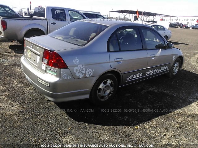 JHMES95605S015836 - 2005 HONDA CIVIC HYBRID SILVER photo 4