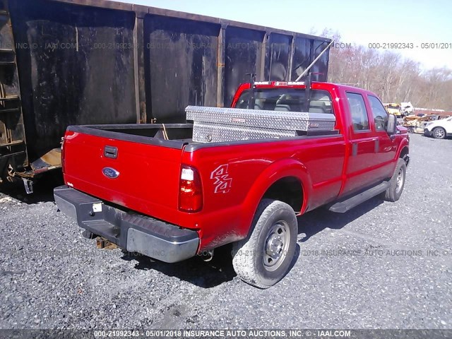 1FT8W3B67FEC29842 - 2015 FORD F350 SUPER DUTY RED photo 4