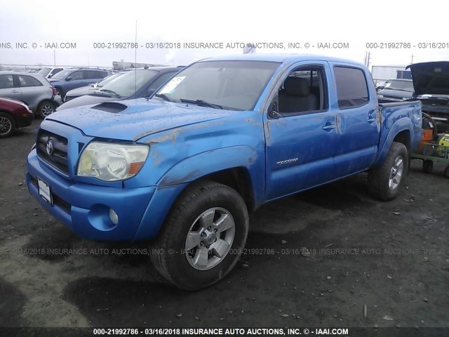5TEJU62N66Z268516 - 2006 TOYOTA TACOMA DOUBLE CAB PRERUNNER BLUE photo 2