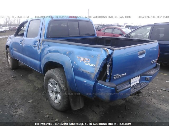 5TEJU62N66Z268516 - 2006 TOYOTA TACOMA DOUBLE CAB PRERUNNER BLUE photo 3