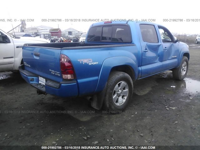 5TEJU62N66Z268516 - 2006 TOYOTA TACOMA DOUBLE CAB PRERUNNER BLUE photo 4