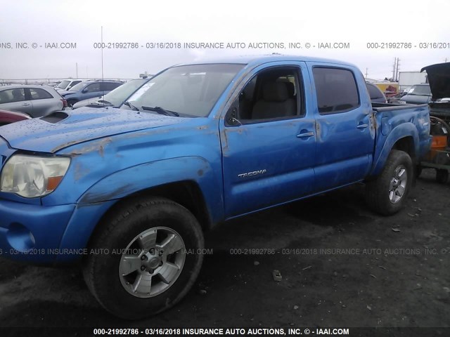 5TEJU62N66Z268516 - 2006 TOYOTA TACOMA DOUBLE CAB PRERUNNER BLUE photo 6