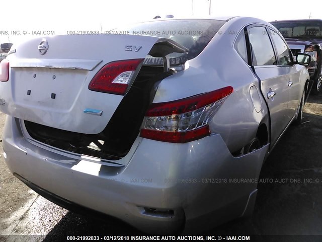 3N1AB7AP0EY337769 - 2014 NISSAN SENTRA S/SV/SR/SL SILVER photo 4