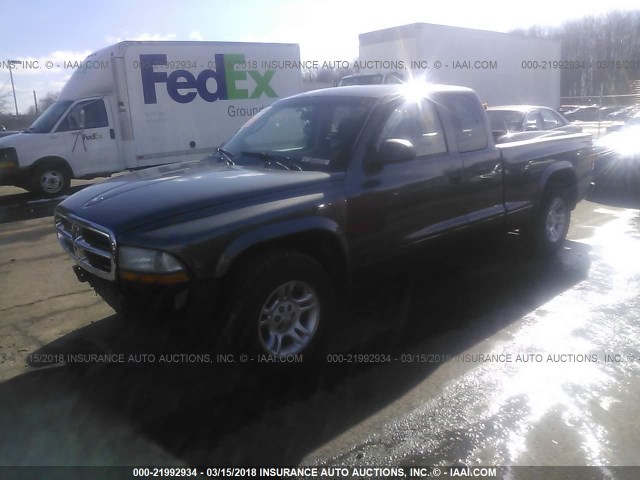 1D7GL12K34S703750 - 2004 DODGE DAKOTA SXT GRAY photo 2