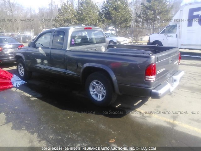 1D7GL12K34S703750 - 2004 DODGE DAKOTA SXT GRAY photo 3