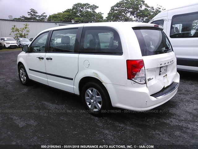 2C4RDGBG9CR298766 - 2012 DODGE GRAND CARAVAN SE WHITE photo 3