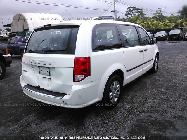 2C4RDGBG9CR298766 - 2012 DODGE GRAND CARAVAN SE WHITE photo 4