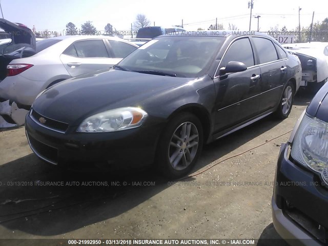 2G1WC5E36E1135781 - 2014 CHEVROLET IMPALA LIMITED LTZ BLACK photo 2