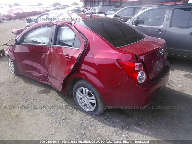 1G1JA5SH5C4116642 - 2012 CHEVROLET SONIC LS RED photo 3