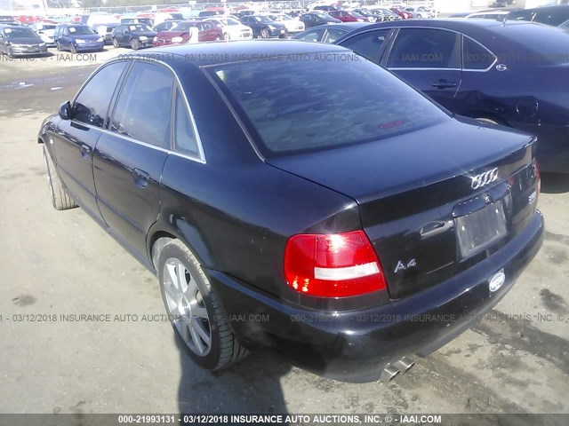 WAUDH68D51A125430 - 2001 AUDI A4 2.8 QUATTRO BLACK photo 3