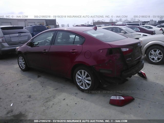 KNAFX4A66E5223702 - 2014 KIA FORTE LX RED photo 3