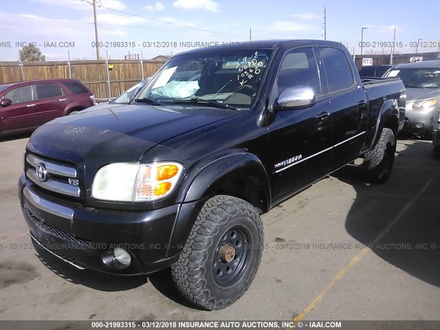 5TBDT44164S436849 - 2004 TOYOTA TUNDRA DOUBLE CAB SR5 BLACK photo 2