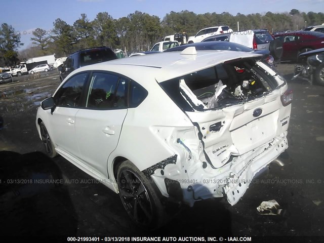 4S3GTAM69J3708676 - 2018 SUBARU IMPREZA SPORT WHITE photo 3