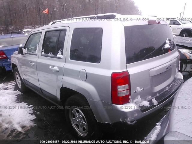 1C4NJRBB6CD649871 - 2012 JEEP PATRIOT SPORT SILVER photo 3