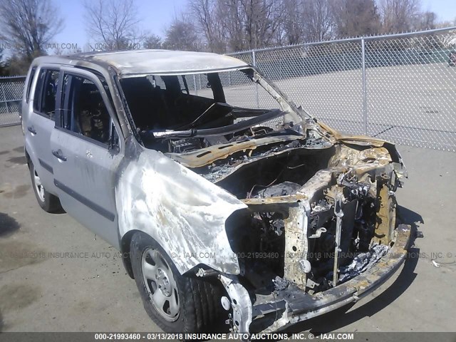 5FNYF4H21BB036511 - 2011 HONDA PILOT LX SILVER photo 1