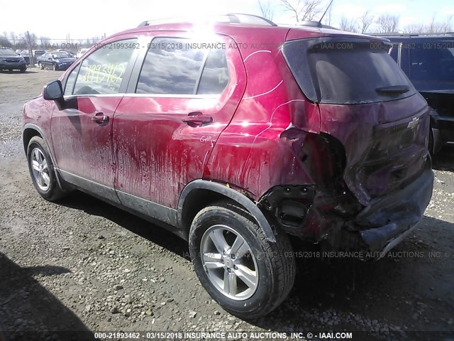 KL7CJRSB6FB255467 - 2015 CHEVROLET TRAX 1LT MAROON photo 3