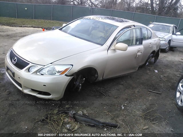 JTHBN96S765002331 - 2006 LEXUS GS GENERATION 200 430 GOLD photo 2