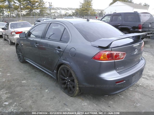 JA3AU86UX8U001015 - 2008 MITSUBISHI LANCER GTS GRAY photo 3