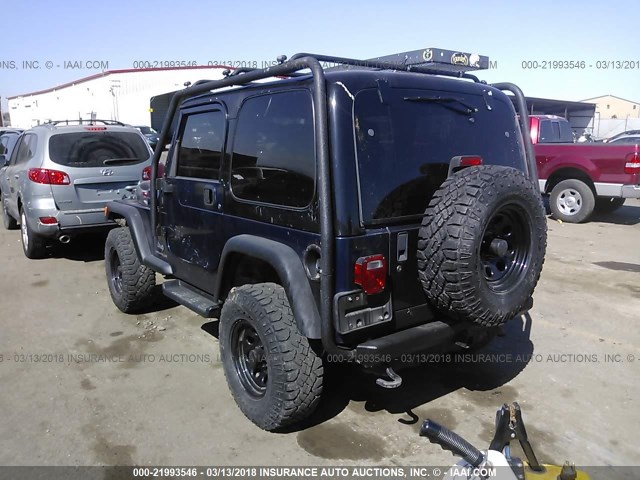 1J4FA49SX4P783368 - 2004 JEEP WRANGLER / TJ SPORT BLUE photo 3