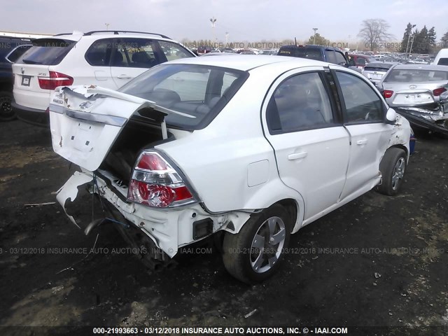 KL1TD5DE1BB204583 - 2011 CHEVROLET AVEO LS/LT WHITE photo 4