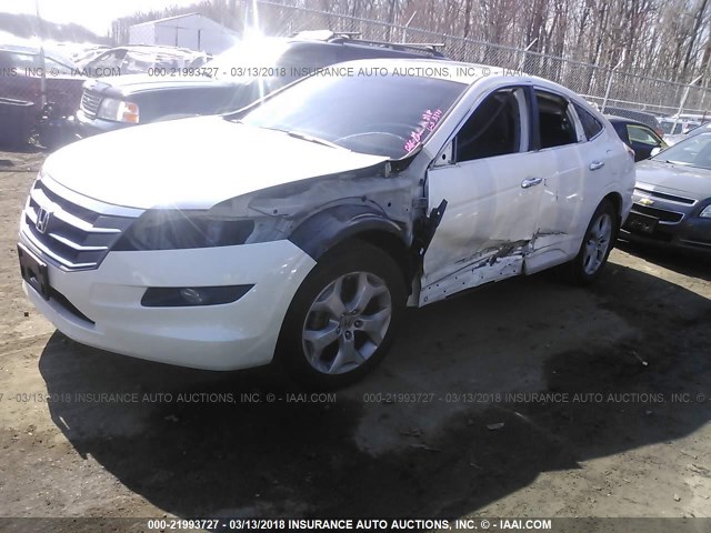 5J6TF2H53AL006473 - 2010 HONDA ACCORD CROSSTOUR EXL WHITE photo 2