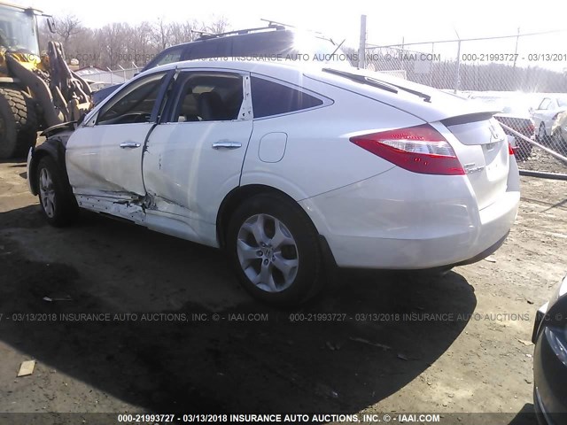 5J6TF2H53AL006473 - 2010 HONDA ACCORD CROSSTOUR EXL WHITE photo 3