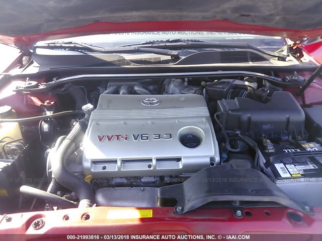 4T1FA38P75U056457 - 2005 TOYOTA CAMRY SOLARA SE/SLE წითელი ფოტო 10