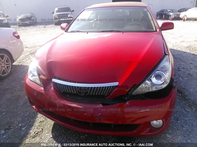 4T1FA38P75U056457 - 2005 TOYOTA CAMRY SOLARA SE/SLE წითელი ფოტო 6