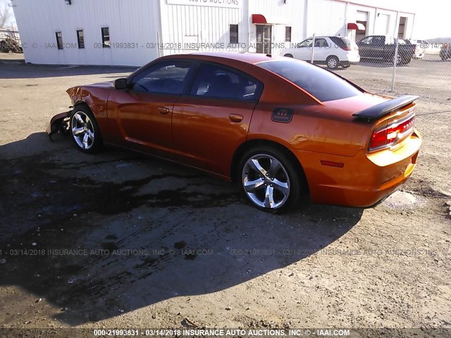 2B3CL5CT3BH508129 - 2011 DODGE CHARGER R/T ORANGE photo 3