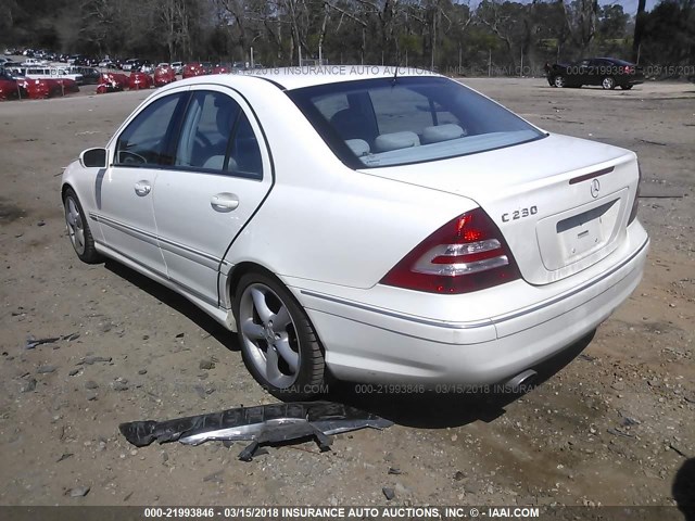 WDBRF52H76F746956 - 2006 MERCEDES-BENZ C GENERATION 2006 230 WHITE photo 3