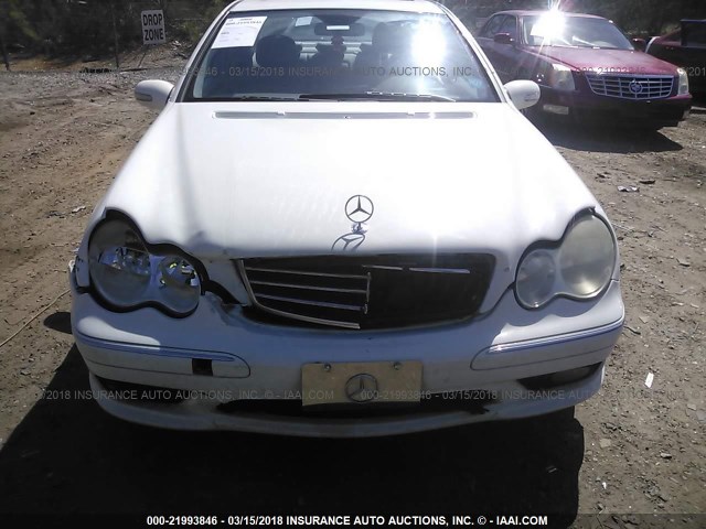 WDBRF52H76F746956 - 2006 MERCEDES-BENZ C GENERATION 2006 230 WHITE photo 6