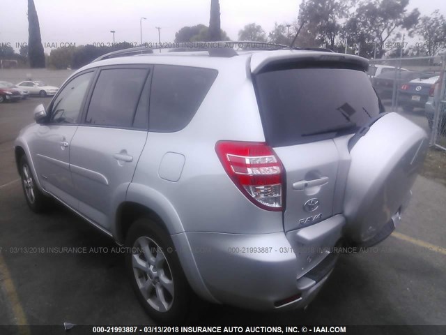 2T3YF4DV2BW094153 - 2011 TOYOTA RAV4 LIMITED SILVER photo 3