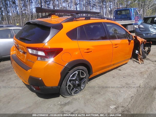 JF2GTAMC0JH203636 - 2018 SUBARU CROSSTREK LIMITED ORANGE photo 4