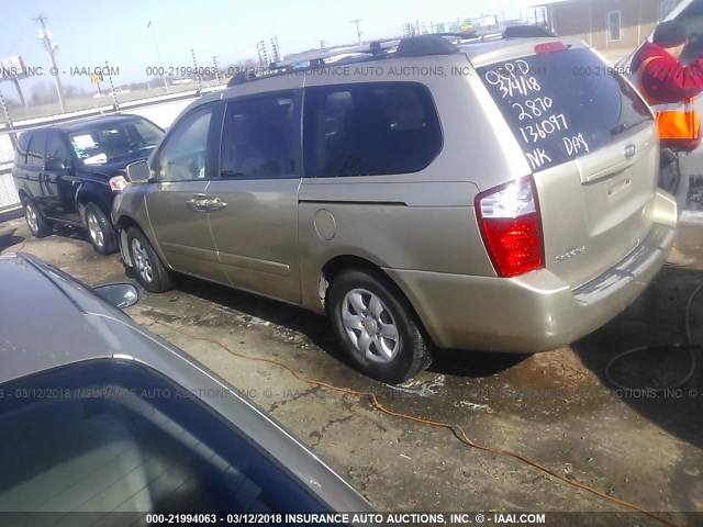 KNDMB233076182870 - 2007 KIA SEDONA EX/LX GOLD photo 3