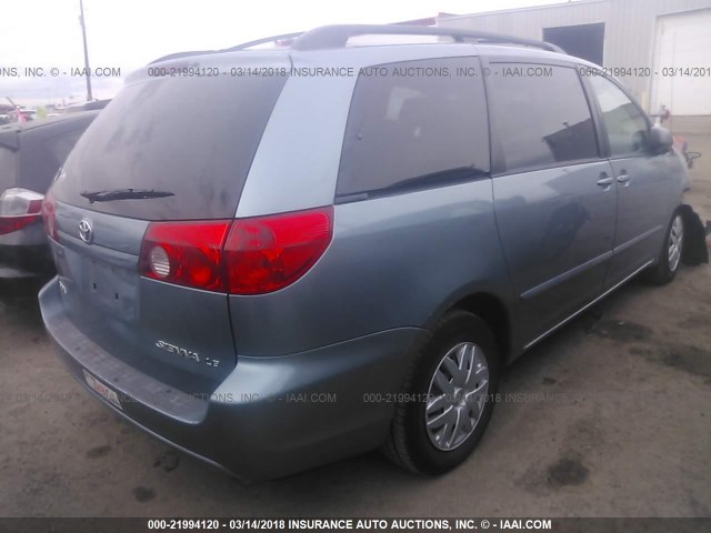 5TDZA23C16S429479 - 2006 TOYOTA SIENNA CE/LE BLUE photo 4