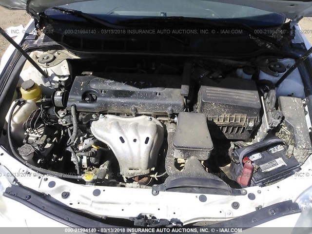 4T1BE46K08U781418 - 2008 TOYOTA CAMRY CE/LE/XLE/SE WHITE photo 10