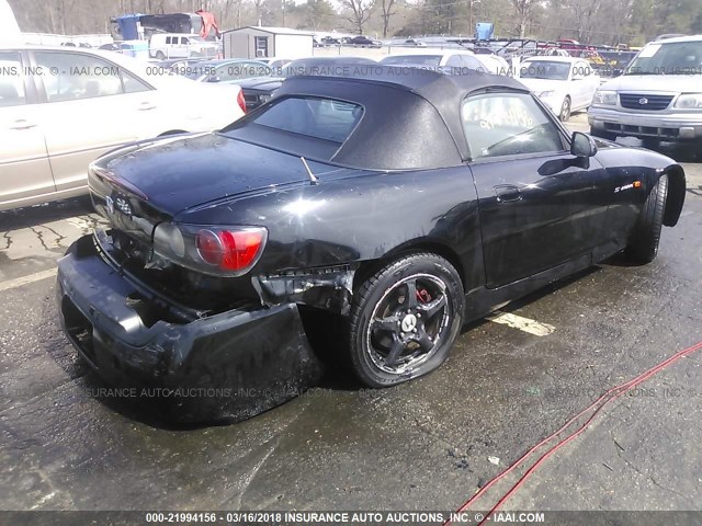 JHMAP11483T003172 - 2003 HONDA S2000 BLACK photo 4